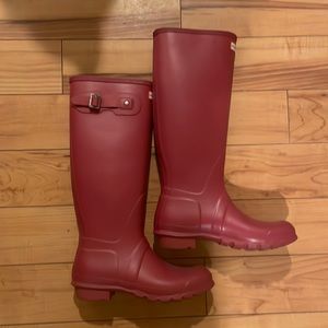 Authentic Hunter rain boots hot pink matte